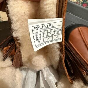 UGG Chestnut Leather Boots with Shearling Lining